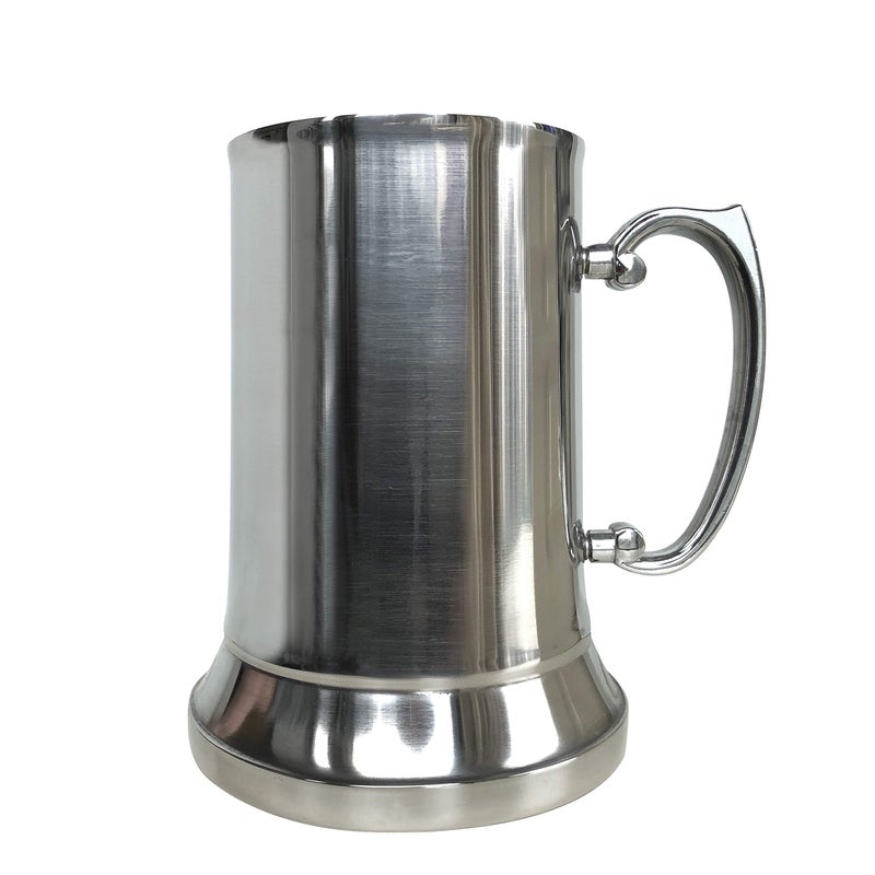 N2 20oz Double Wall 18/8 Stainless Steel Tankard Beer Mug Shaker Patented Mould Design Enjoy Favourite Beer Drinks Style Handle In Silver - Image 2